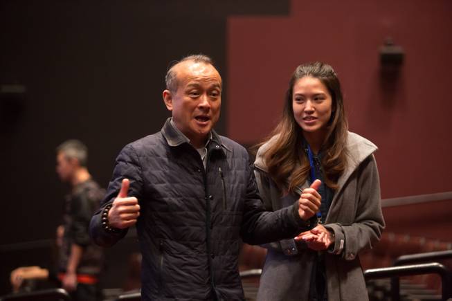An Zhao, director of “Panda!,” speaks to media and guests during a rehearsal preview of his new resident show Friday, Jan. 3, 2014, at Palazzo.